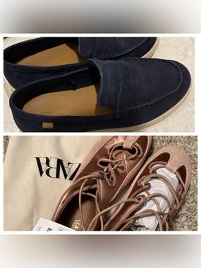 2 shoes Zara Blush Lace-Up Flats & loafers